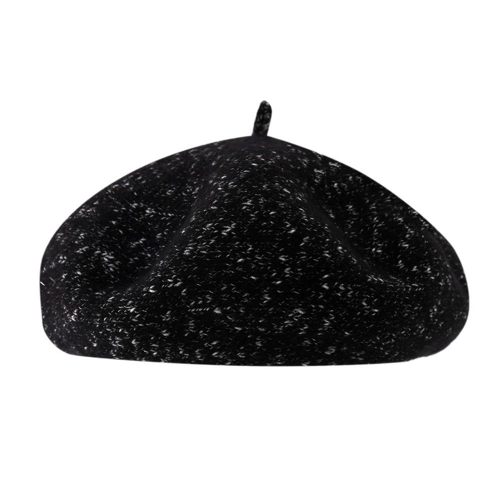 

Шерстяные кепки художника Сохраняют тепло Художественная шляпа Модные женские береты Осень чёрный