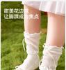 Girls' socks, summer pure cotton princess mesh socks, children's spring and summer high tube pile socks, girls' lace long tube cotton socks
