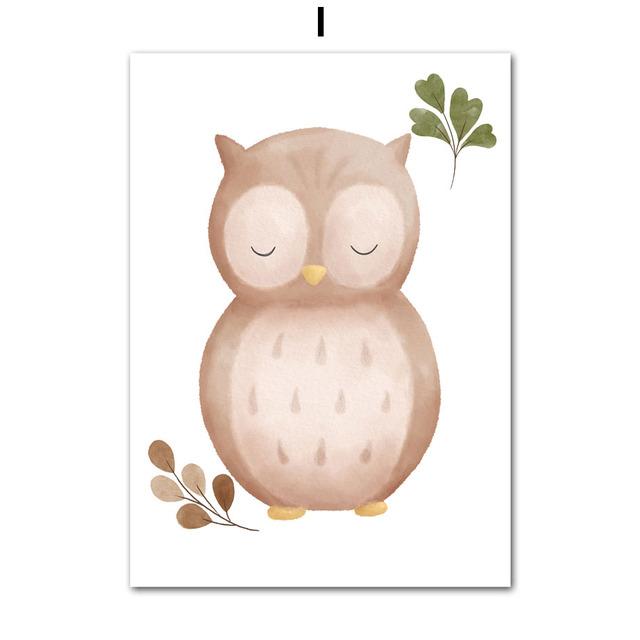 

Бохо Олень Сова Медведь Лиса Енот Кролик Бабочка Лесное Искусство Холст Картины Плакаты и принты Настенные Панно Декор Детской Комнаты Без Рамки 30*40cm