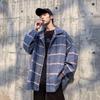 Podzim a zima Nová vlněná košilová bunda Pánská krátká větrovka Kabát Běžné Volný Retro kabát Teplý kabát s dlouhým rukávem