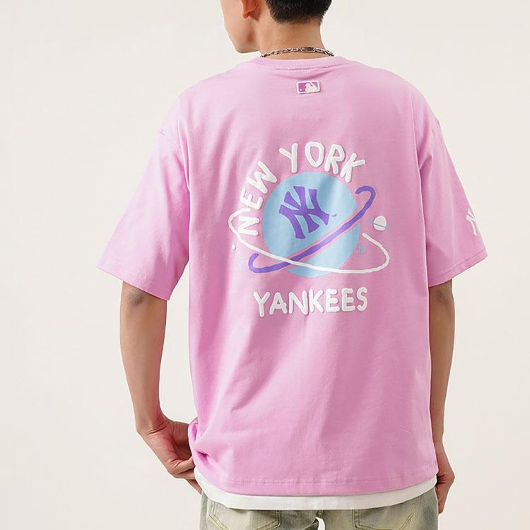 New MLB New York Yankees T Shirt Unisex Pink 3ATSL4023-50PKS