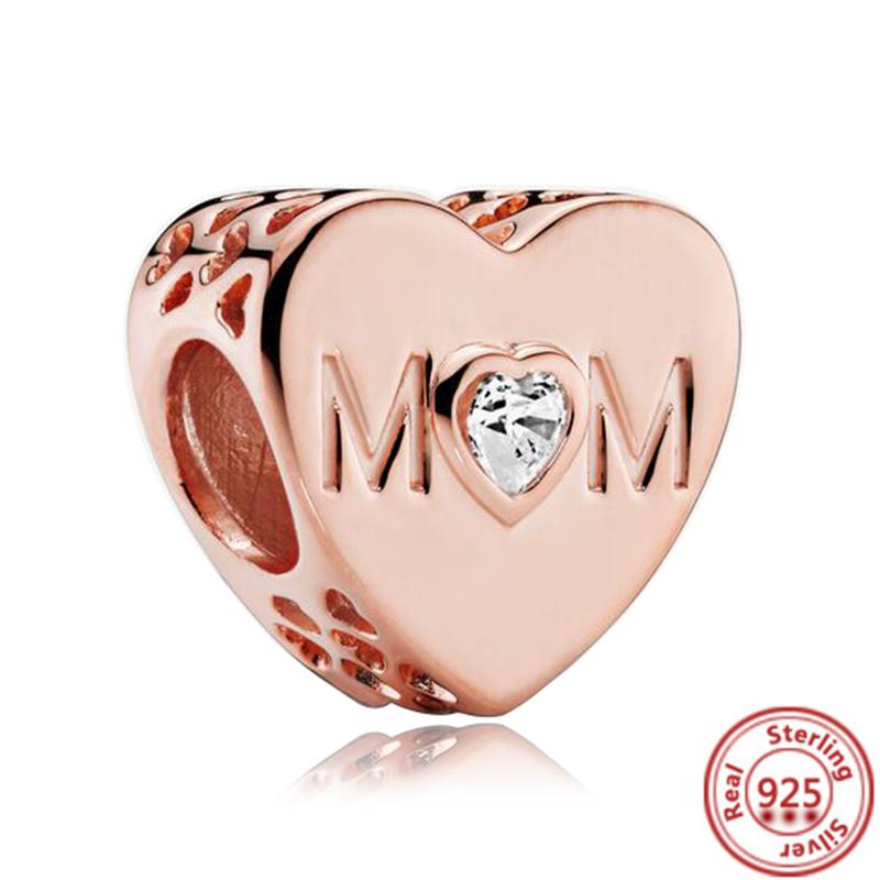 Authentic Fit Original Pantaro Charm Bracelet DIY Zircon 925 Sterling Copper Openwork Heart Shaped Infinite Love Mom Fine Beads