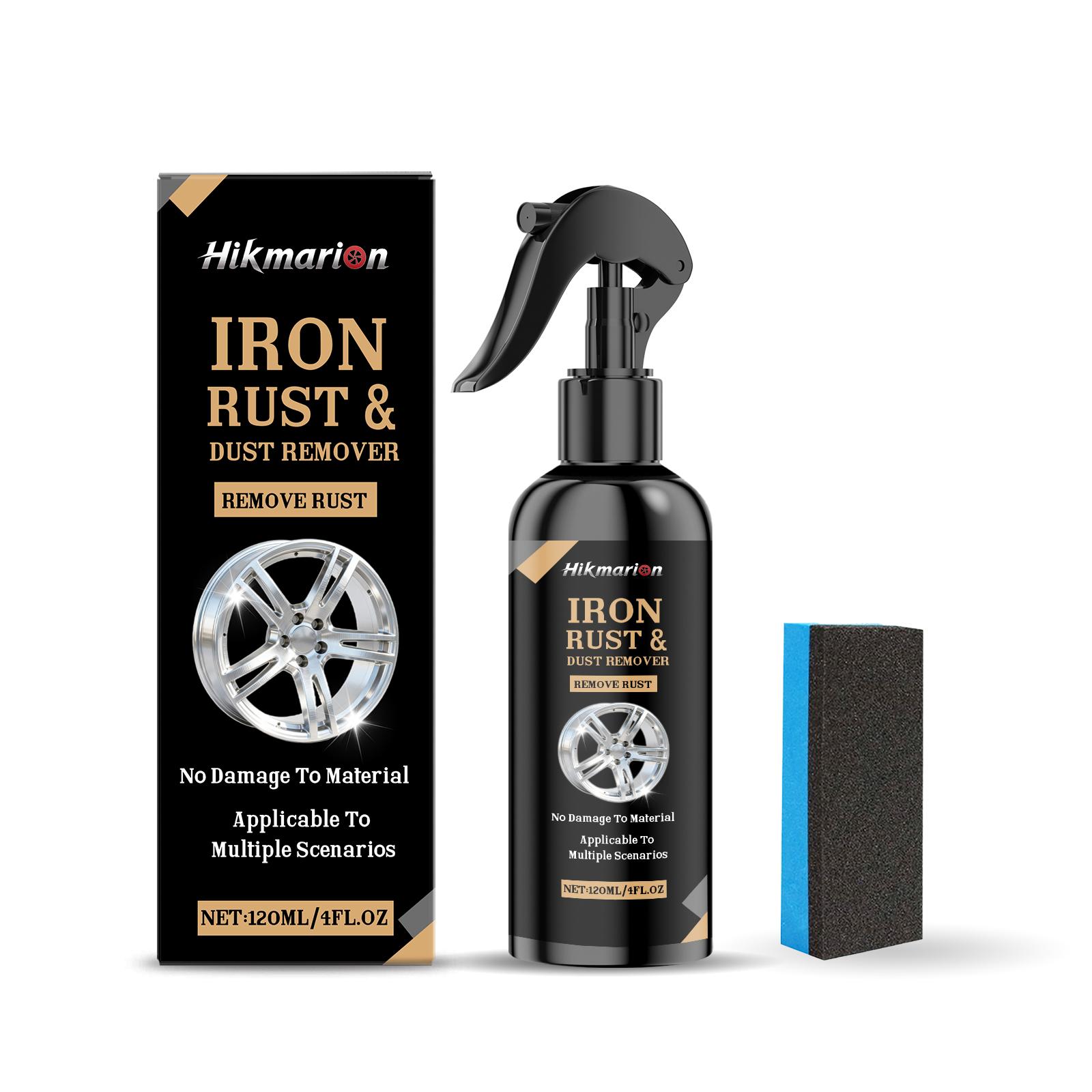 Hikmarion wheel rust removal cleaning spray removes metal rust stains, gently protects the surface and restores the gloss of the paint 1set