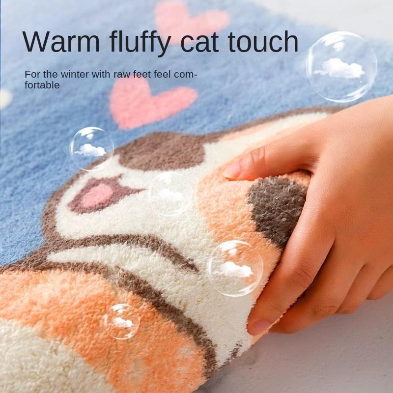 VIKAMA Cartoon Panda Badezimmertür Teppich Saugfähige Rutschfeste Matte Schlafzimmer Imitation Kaschmir Teppich Heimdekoration