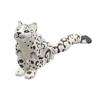 3D Printed Animal Model Realistic Snow Leopard Figurine with Flexible Joint Articulated Fidget Toy for Stress Relief