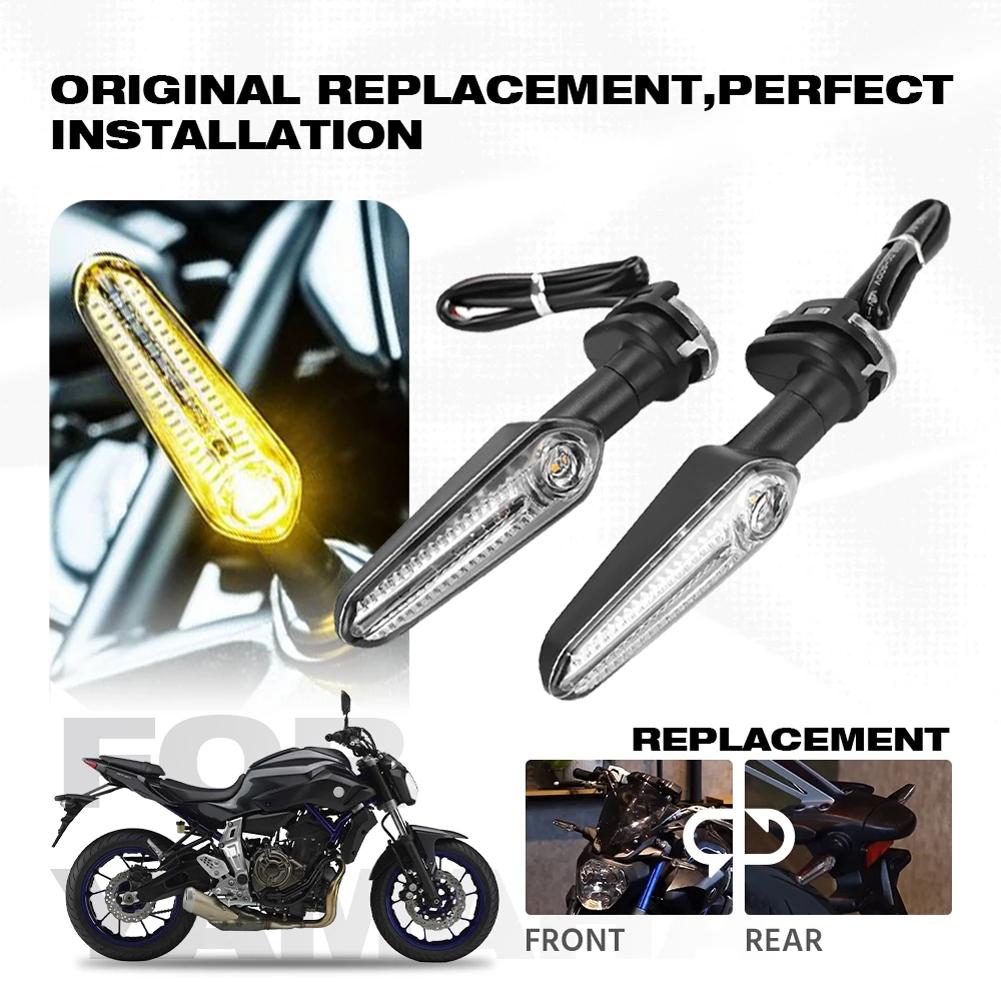 1 Pair Motorcycle Led Turn Signals Indicator Directional Lamp Modified Parts Compatible For Mt07 Mt03 125 Mt09