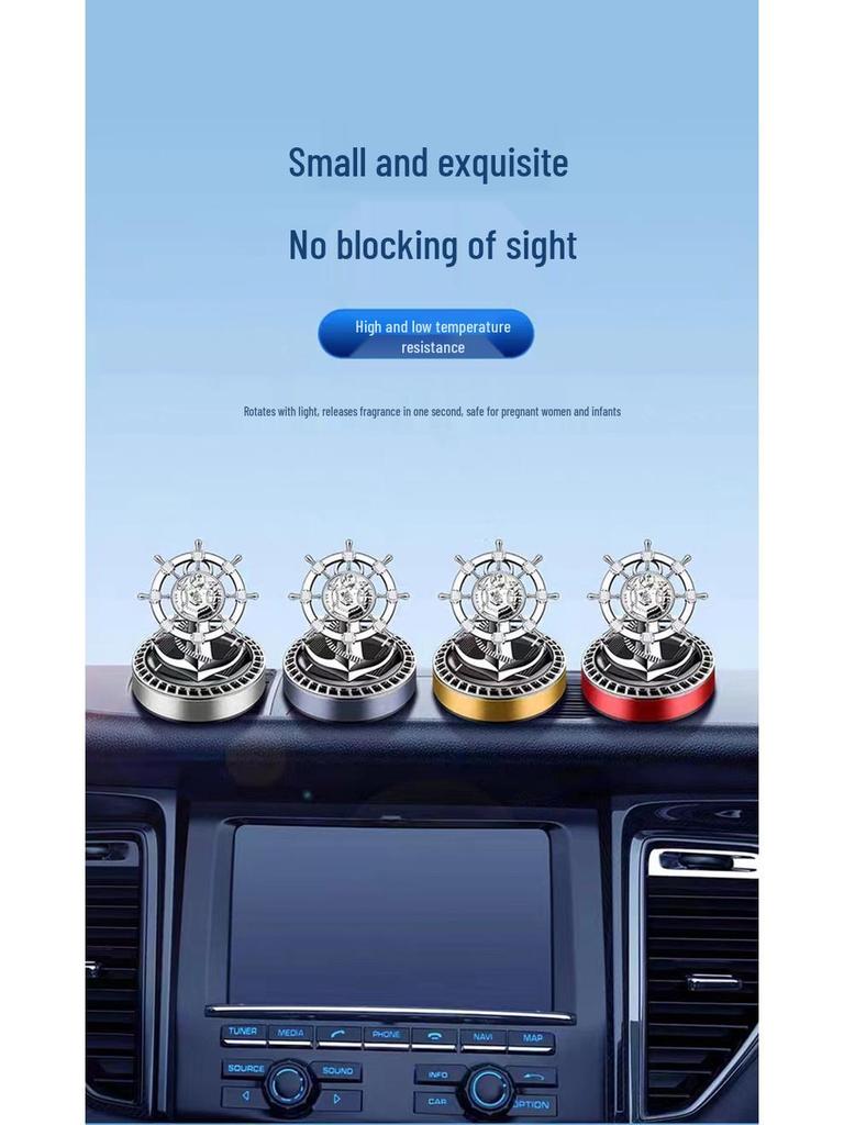 Solar Car Aroma Diffuser: Time Flies Steering Wheel Perfume Holder Ornament