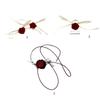 Rosen-Anhänger Halskette/Ringe/Ohrringe Simulationsblume Schlüsselbein-Kette Accessoire Stilvolles Blüten-Ornament für den täglichen Gebrauch