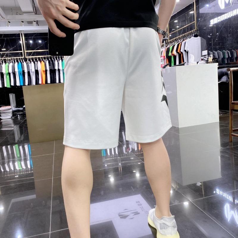 Men Summer Trendy Print Sports Joggers Drawstring Straight Youth Casual Streetwear Pockets Loose Short Pants