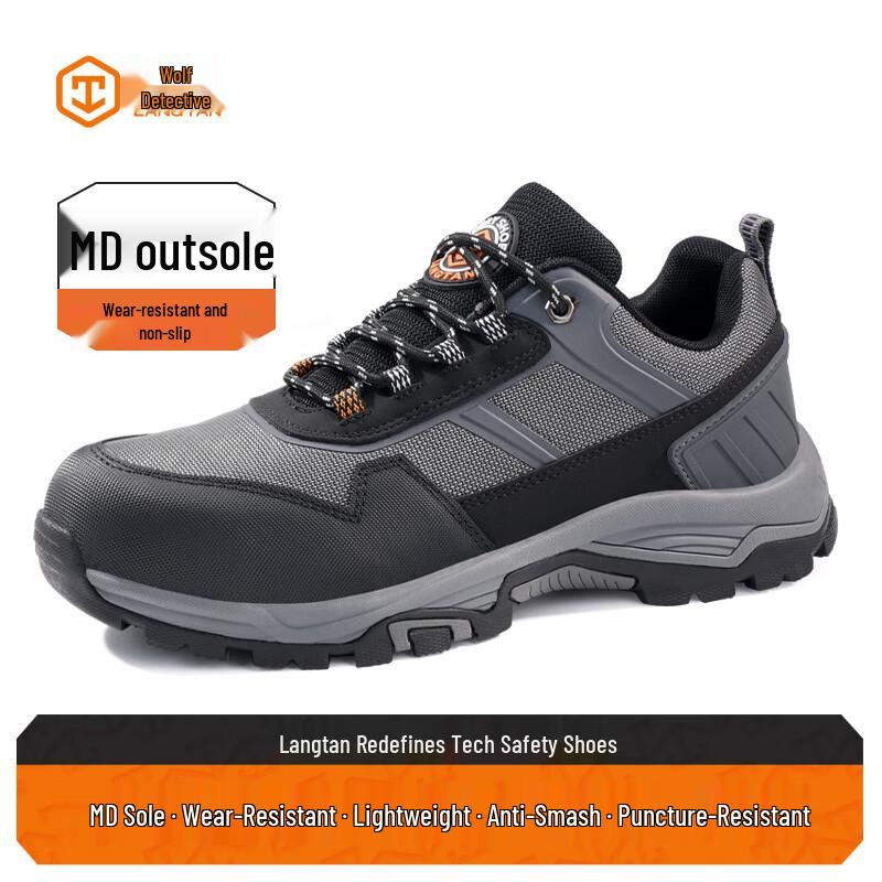 Langtan Men s Steel Toe Puncture-Resistant Safety Work Shoes 43