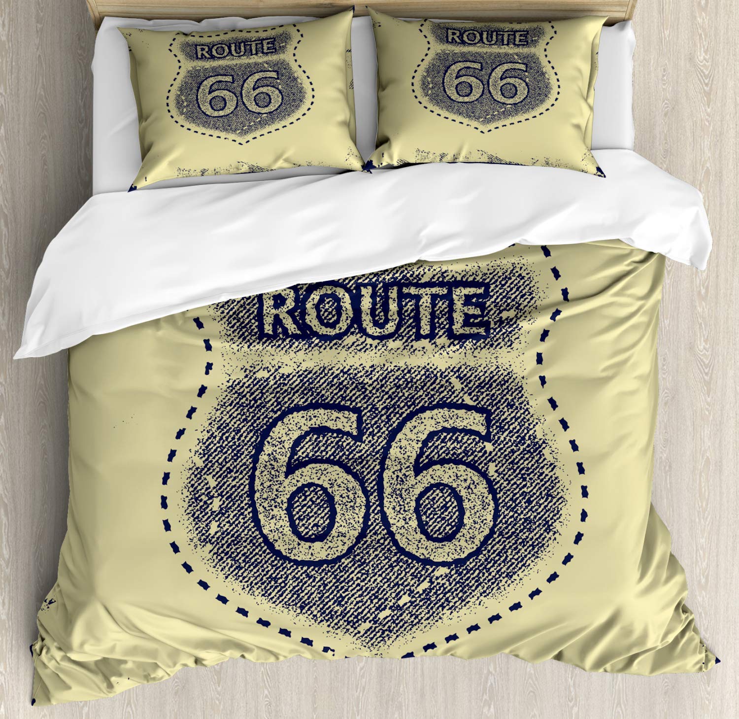 

Road Signs Duvet Cover Set for Teens Adults Queen King Lightweight Bedspread Cover Bedroom Decor Notifying Lettering Bedding Set (135x200cm)