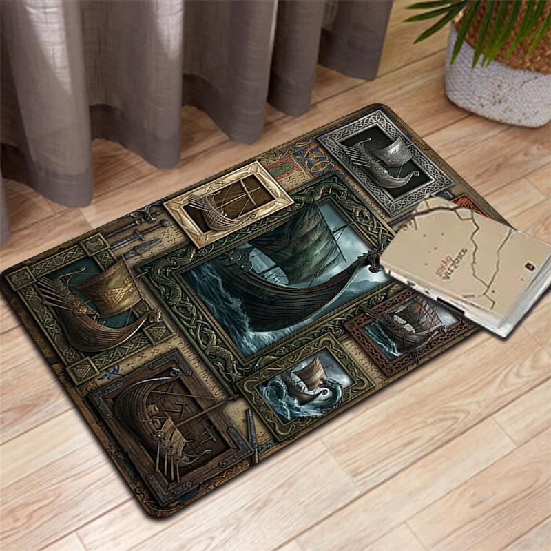 Ship Art Compilation Pattern Rug Floor Mat for Living Room or Bedroom Soft and Comfortable Carpet a Gift for Birthday and Holiday.