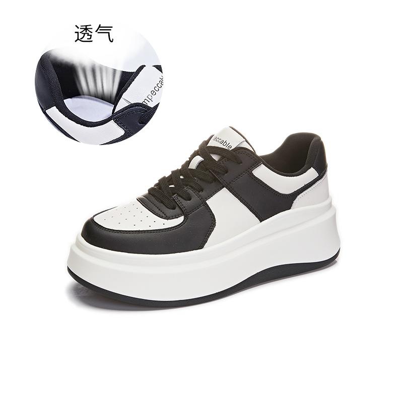 

Женская обувь 2025 весна новая повседневная маленькая белая обувь женская увеличивающая рост обувь на платформе обувь на плоской подошве ретро 40 чёрный