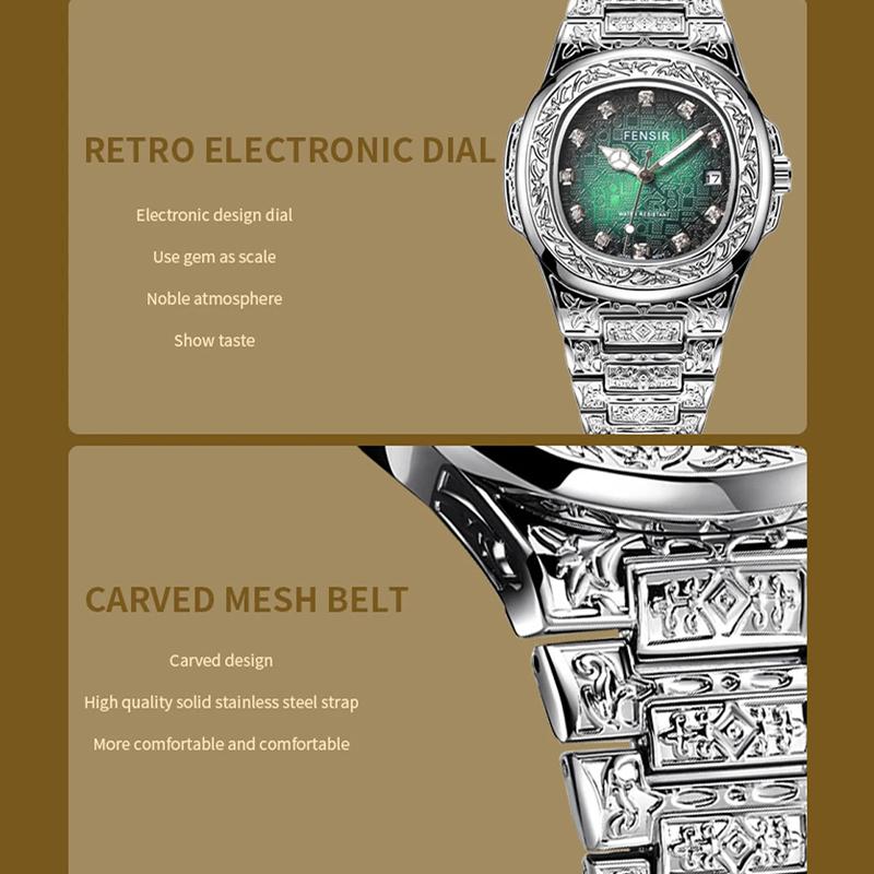 Men's Unique Luxury Retro Steel Strap Design Watches 2025 Unusual Sport Waterproof Watch For Man WristWatch Clock Reloj Hombre