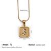 Stainless Steel Electroplated 26-Letter Pendant Necklace with Round Snake Chain