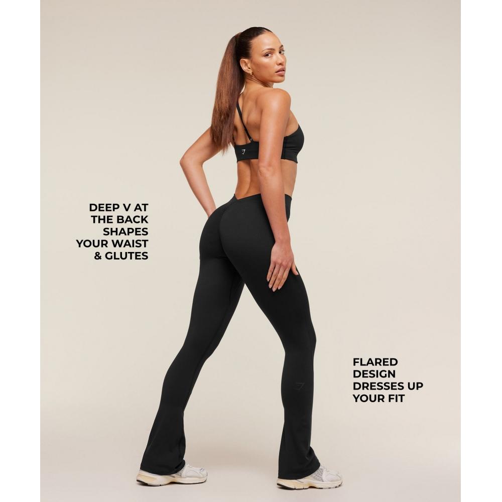 Gymshark Lifting Dipped Waistband Flared Leggings Black B5c1k Bb2j