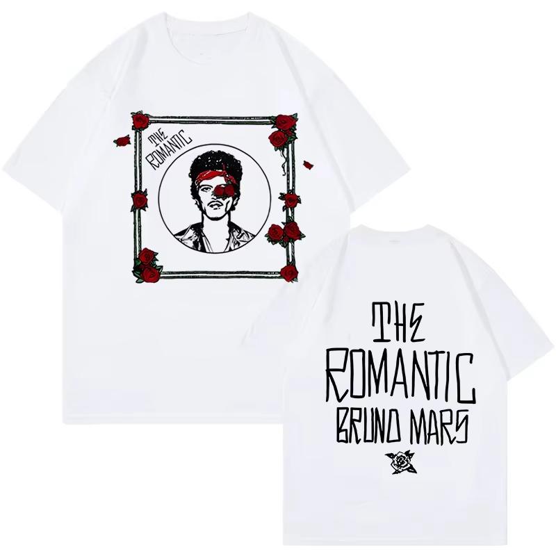 Bruno Mars Print Vintage Tshirt The RoUnisextic Tour 2026 New Cotton Graphic TShirt Unisex Fashion EU Size Short Sleeve Tshirt Clothes
