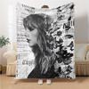 Taylor Swift Butterfly Collage Blanket Soft Throw Blanket For Home Bedroom Bed Sofa Travel Office Solid Christmas Blanket