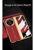 Honor Magic V6 Foldable Case: Built-in Glass Screen, Vacuum-Plated, Plain Leather, Full Coverage, Men’s Design