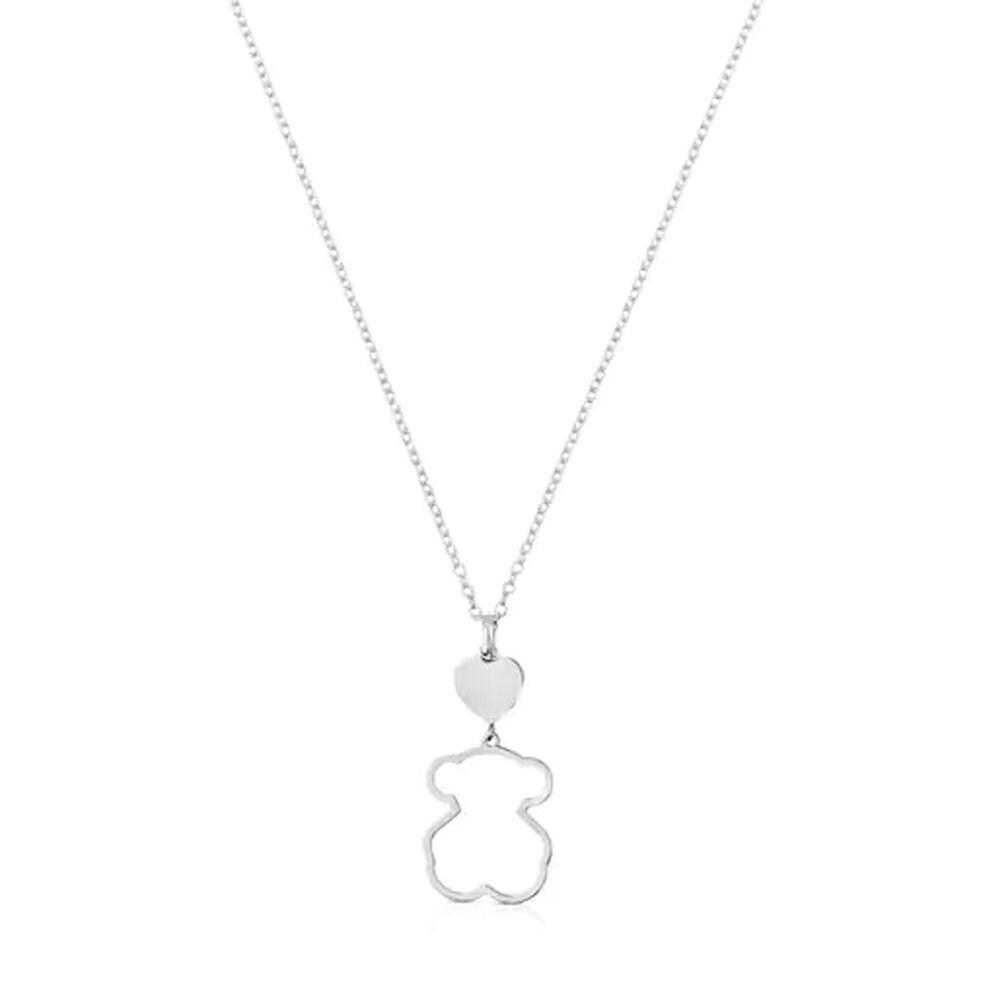 New Silhouette Bear Motif Silver Necklace/612494510