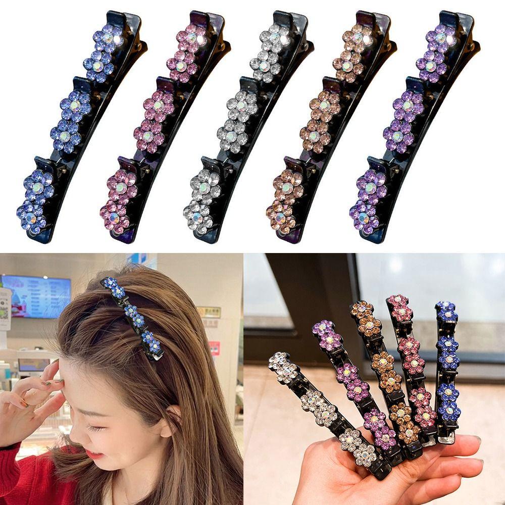 Fabric Hair Bands Rhinestone Hair Clips Hairpin Duckbill Clip Flower Hairclip Braided Hair Clips