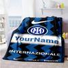 Inter Milan Personalized Name Blanket Cozy Personalized Blanket Warmthful Decor Throw For Sofa Chair Bed Livingroom Ideal for All Seasons