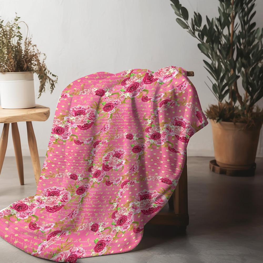 Blumenmuster Fleece-Decke Weich Warm Gemütlich Bettüberwurf für Damen Mädchen Geschenk
