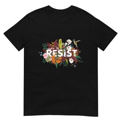 T-Shirt Politica di Protesta RESIST Floreale Anti Trump