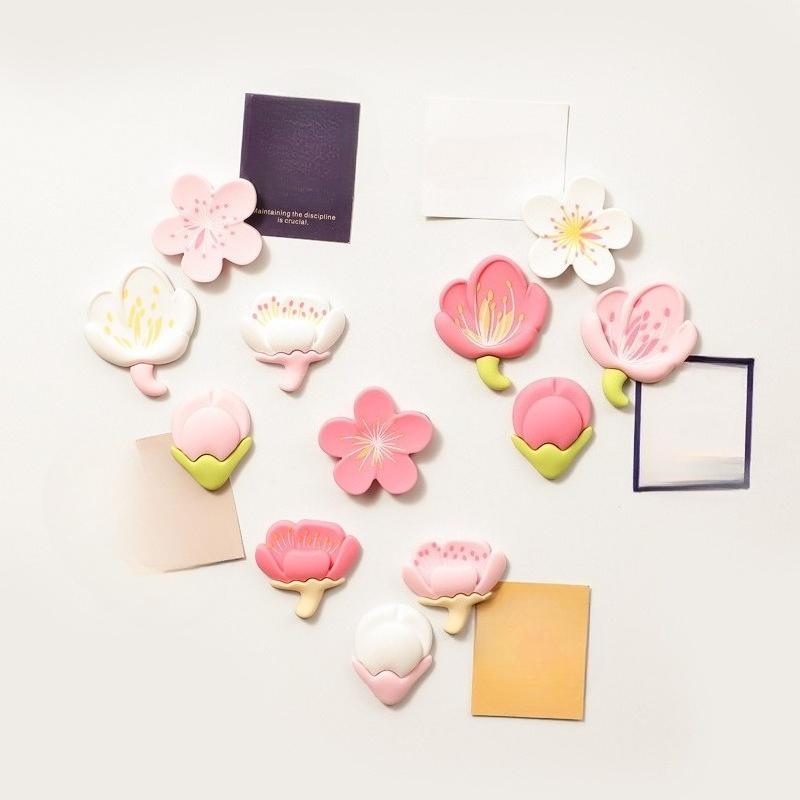 Pastoral Flower Refrigerator Magnet Magnetic Sticker Cartoon Flower Sunflower Resin Decorative Magnetic Sticker