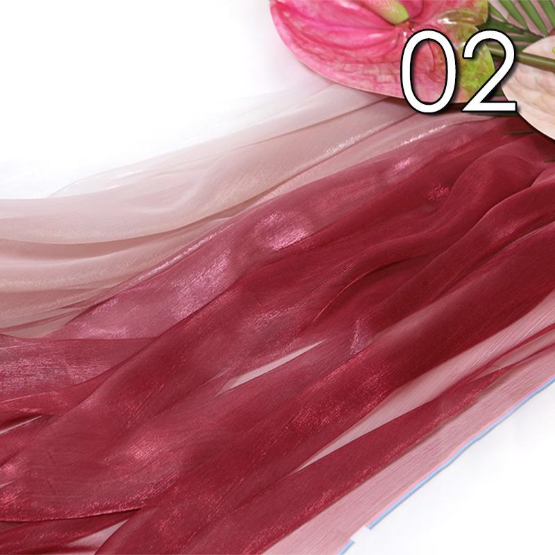 1/2/5 Meter 30D Rainbow Gradient Color Chiffon Fabric Organza Tulle Fabric For Diy Ancient Style Hanfu Silky Dress Stage Garment