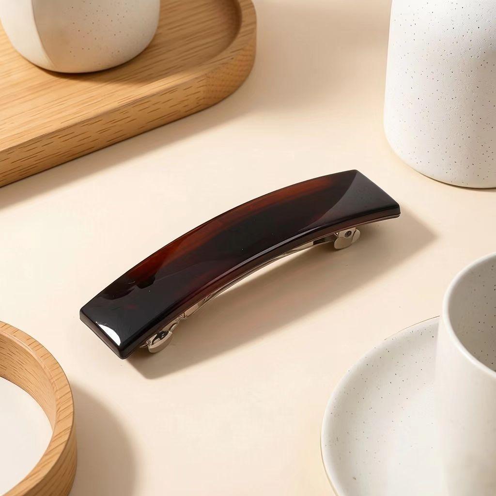 

Rectangular Hair Clip Barrette Durable Resin Material Smooth Surface Lightweight Hair Accessory for Everyday Use and Special Occasions One Size