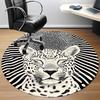 1pc Leopard Print Office Round Area Rug, Indoor Mat Suitable For Office, Under Office Chairs Bedroom Living Room Home Decor, Room Deco