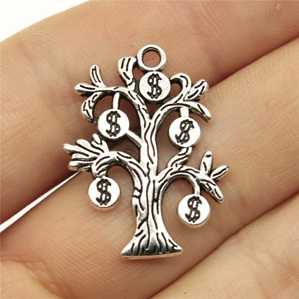 20pcs Charms Tree Antique Silver Color Lucky Tree Pendant Charms Life Tree Charms For Jewelry Making
