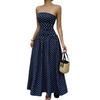2026 Summer Off Shoulder Polka Dot Dress New Sexy Elegant Strapless Waist-cinching Slim Fit A-line Party Evening Dress Sweet Pleat Fashion Clothing