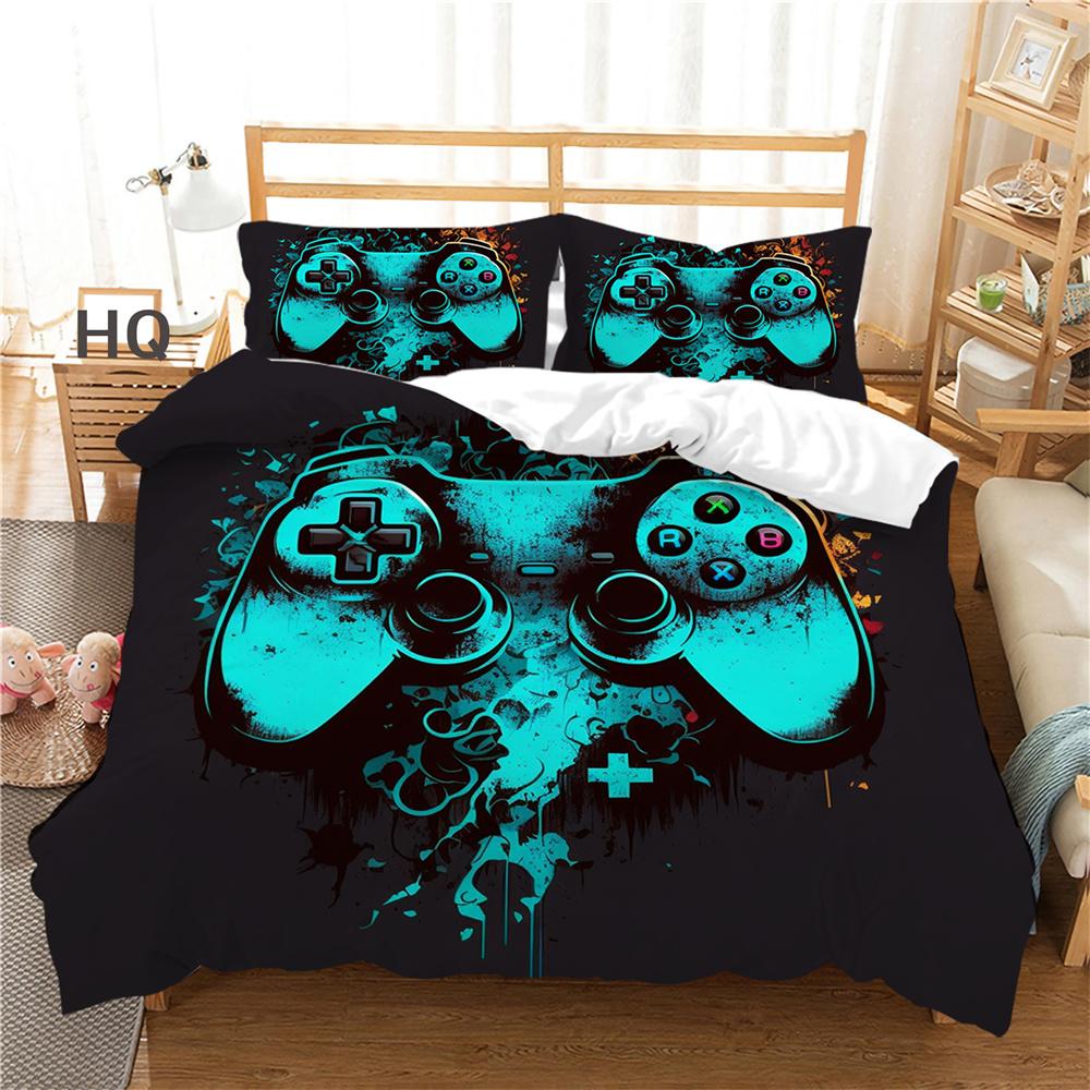 Oyun Konsolu Baskılı Nevresim Tam Boy Yatak Seti Genç Mikrofiber Highend Moda Ev Tekstili