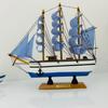 24cm Wooden Sailboat Model Mediterranean Decor