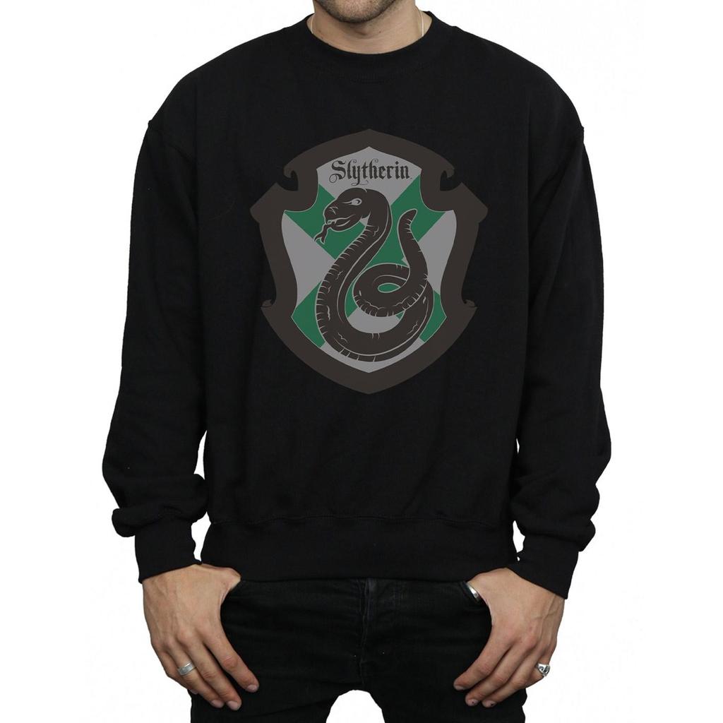 HARRY POTTER Mens Slytherin Crest Flat Sweatshirt