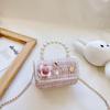 Mini Small Square Bag Flower Decoration Shoulder Bag Fashion Kid's Handbag  Girls
