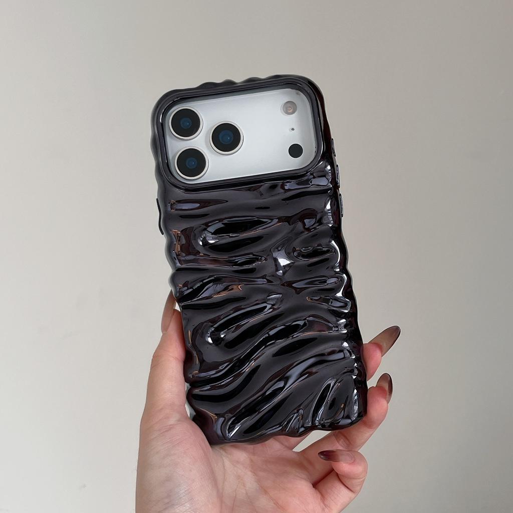 Overseas electroplating three-dimensional wrinkles are suitable for iPhone17Pro max Apple 16 mobile phone case 15/14 advanced sense