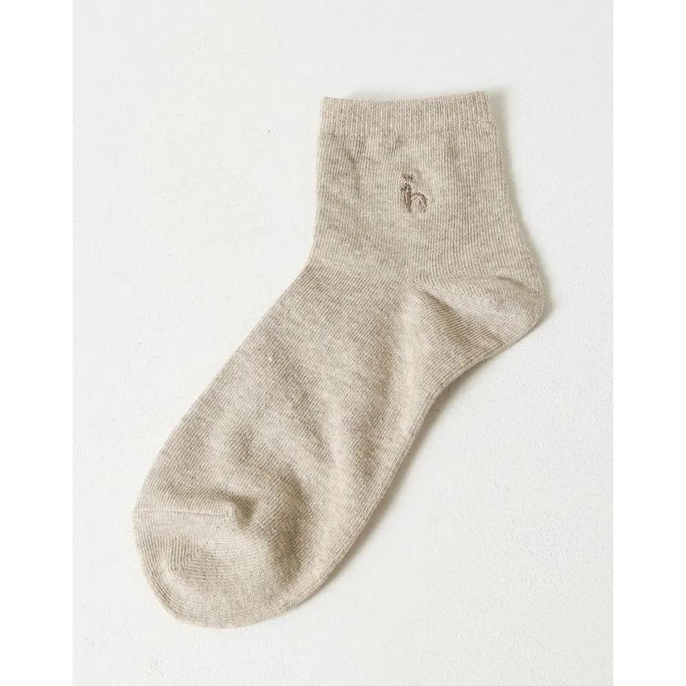 [26SS] Black Solid Cotton Blend Mid-calf Socks 3-Piece Set HISS6E220BK
