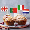 100Pcs Mini National Flags Toothpicks European Cup Cocktail Picks & Cupcake Toppers Party Decorations for Football Themed Events