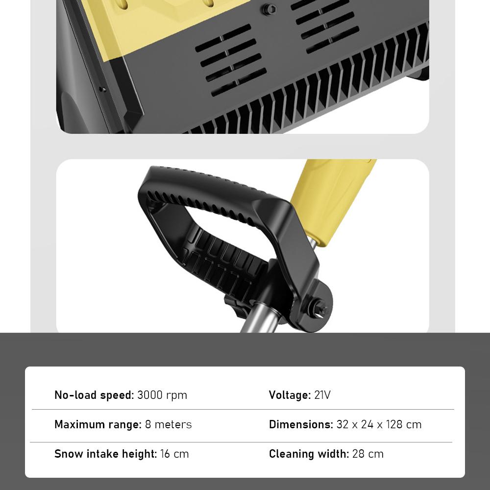 1200W Electric Push Snow Blower Cordless Snow Thrower High Power Snow Shovel Foldable Snow Cleaner Snow Sweeper (No Battery)