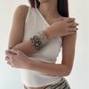 Punk Hip-Hop Strass Armband Hottie Retro Westlich Ödland Druckknopf Armband Y2k Schmuck Leder Schnalle Armband Für Frauen