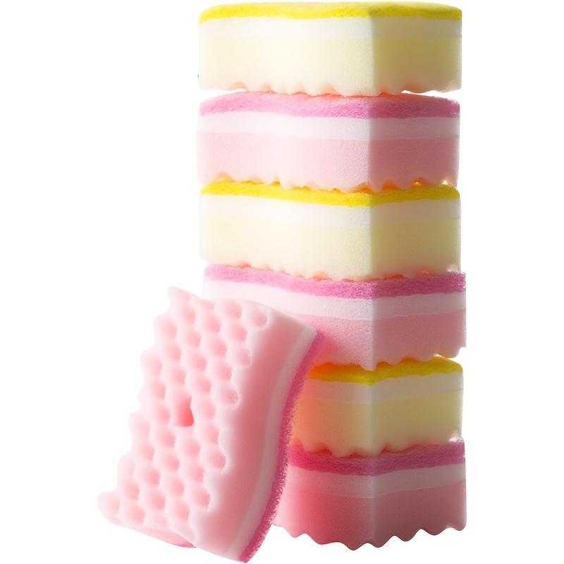 Shaped Wave Sponge Scrubbers, Kitchen Absorbent Cleaning Sponges, Colorful Dishwashing Cloths, Cleaning Block Scouring Pads