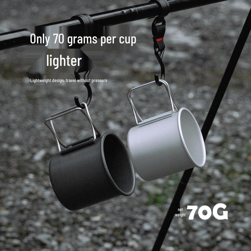 Mountain Camping Aluminum Alloy Folding Mug for Outdoor and Household Use