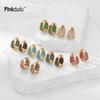 Colorful Zirconia Triangle Ear Cuffs Geometric Hoop Earrings Light Luxury PD1720