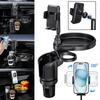 4-in-1 Automotive Cup Holder Attachable Tray with Phone Holder Car Organizer 2 Cup Holders Road Trip Essentials Car Accessories