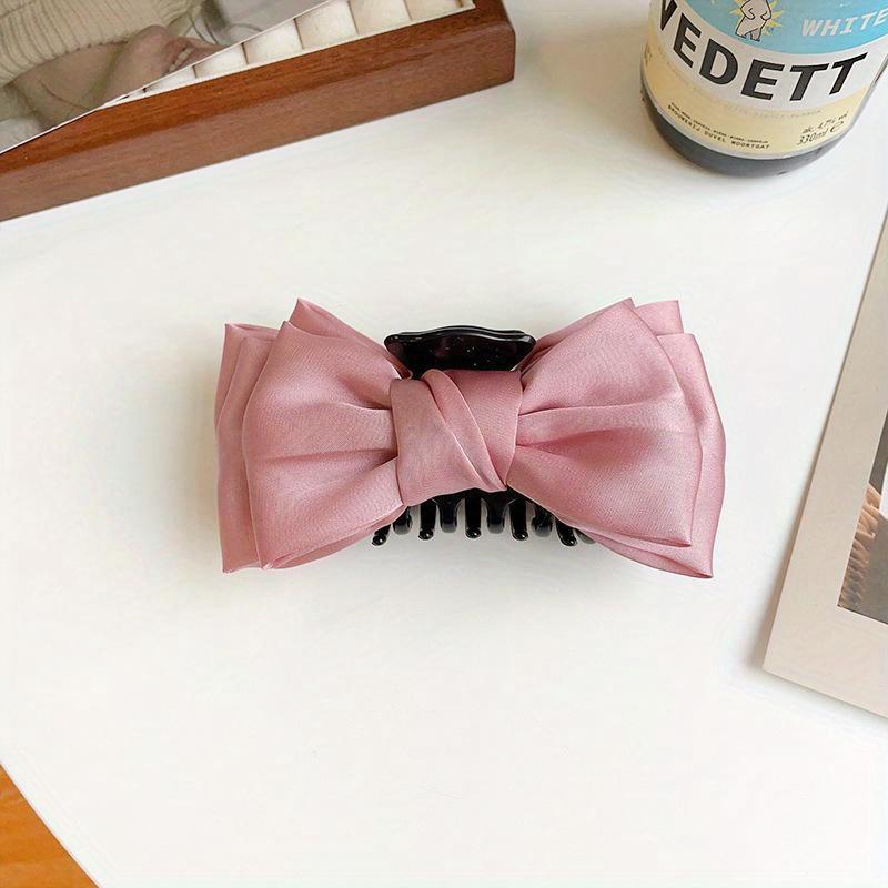 Black Double-sided Bow Tie Grab Clip Shark Clip and Jennie's Same Style Curly Hair Clip Back Head Headdress Hair Accessory