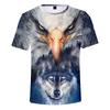 Eagle 3D Printed T-Shirts Regular Teens Mens Streetwear
