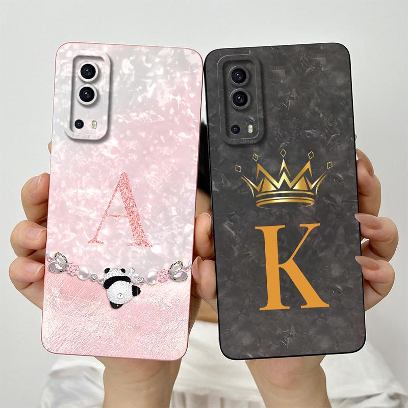 For Vivo Y72 5G Case Vivo Y52 5G Phone Case V2041 V2053 Fashion Crown Letters Full Package Matte Anti Drop Soft Protective Cover